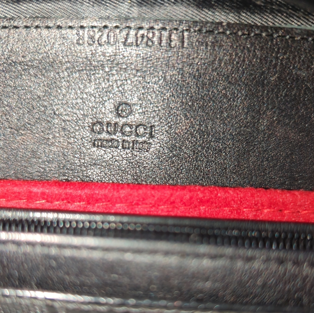 Gucci  Authentic Impreme Black Monogram Wallet With Gold Chain And Dust Bag - Picture 9 of 12